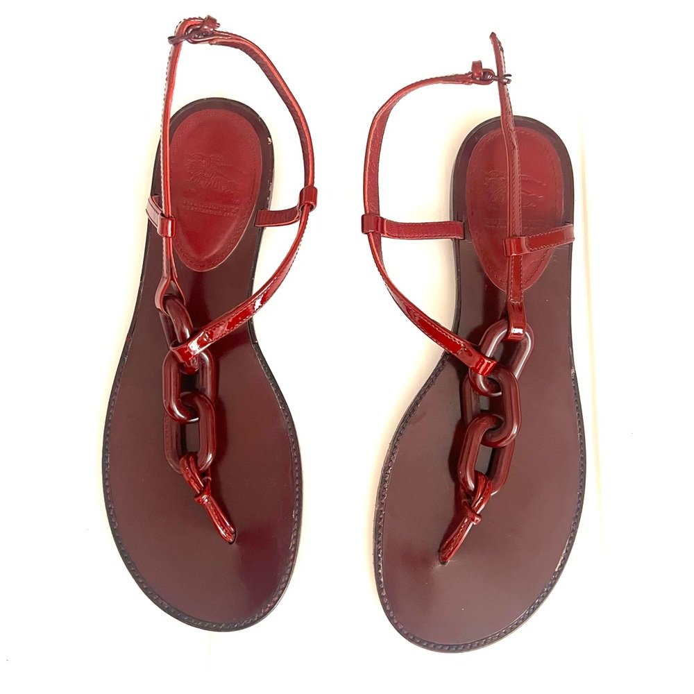 Burberry chain sandal.